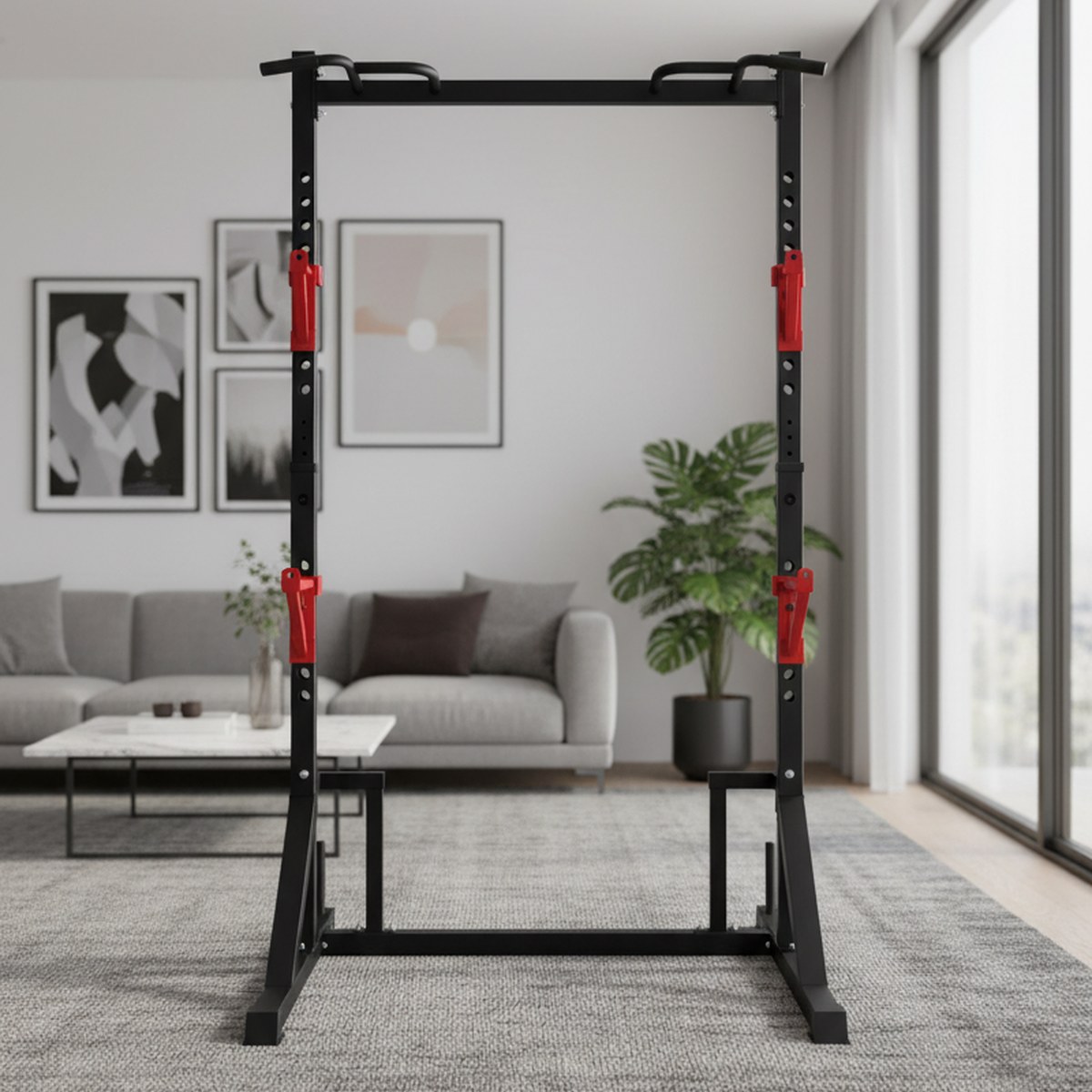 Pull Up Bar - Adjustable Power Rack with Pull Up