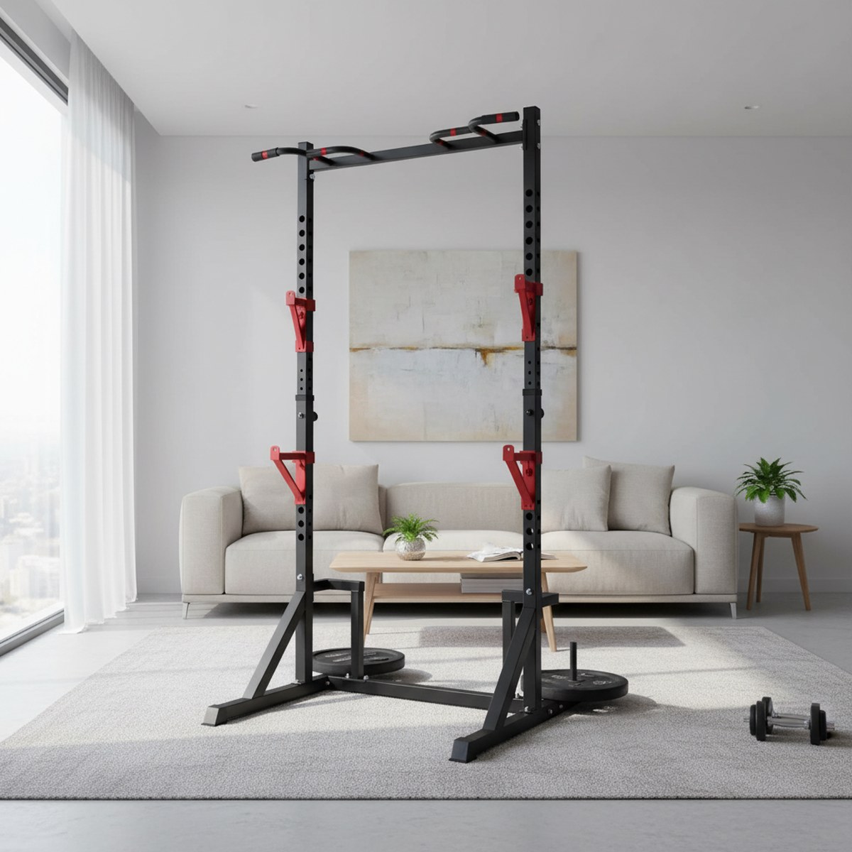 Adjustable Power Rack with Pul - Pull Up Bar ulasan dan harga