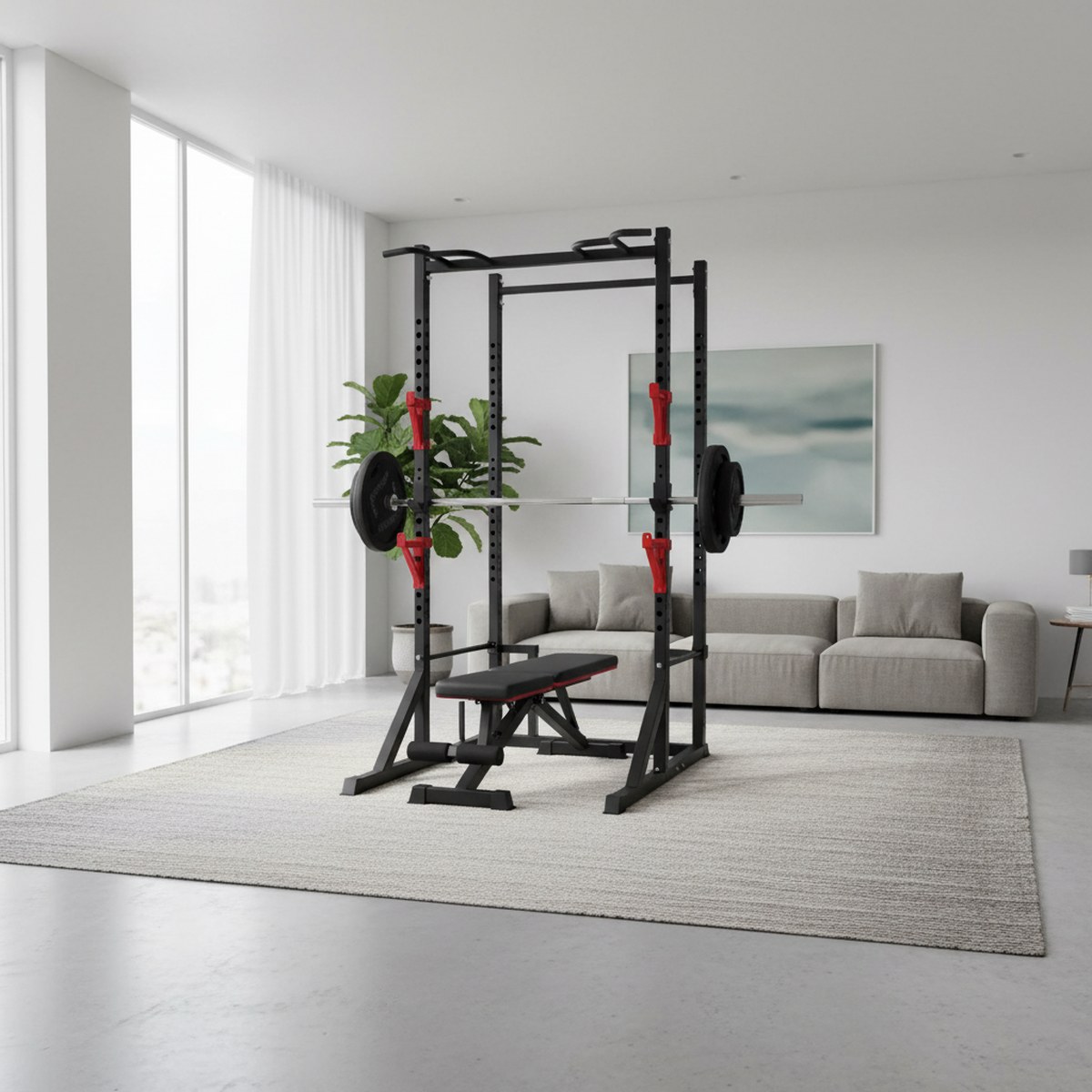 Adjustable Power Rack with Pul - Pull Up Bar ulasan dan harga