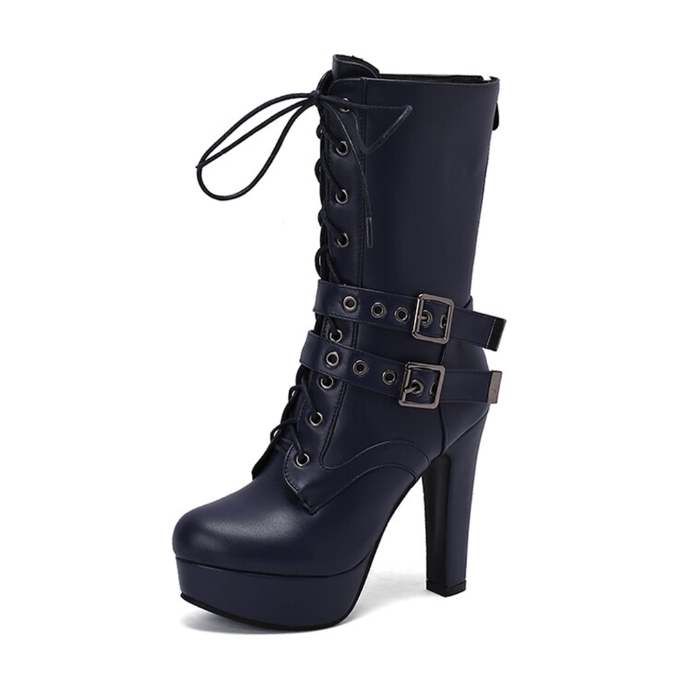 Mid-Calf Boots Women Autumn an - Crossfit Belt ulasan dan harga