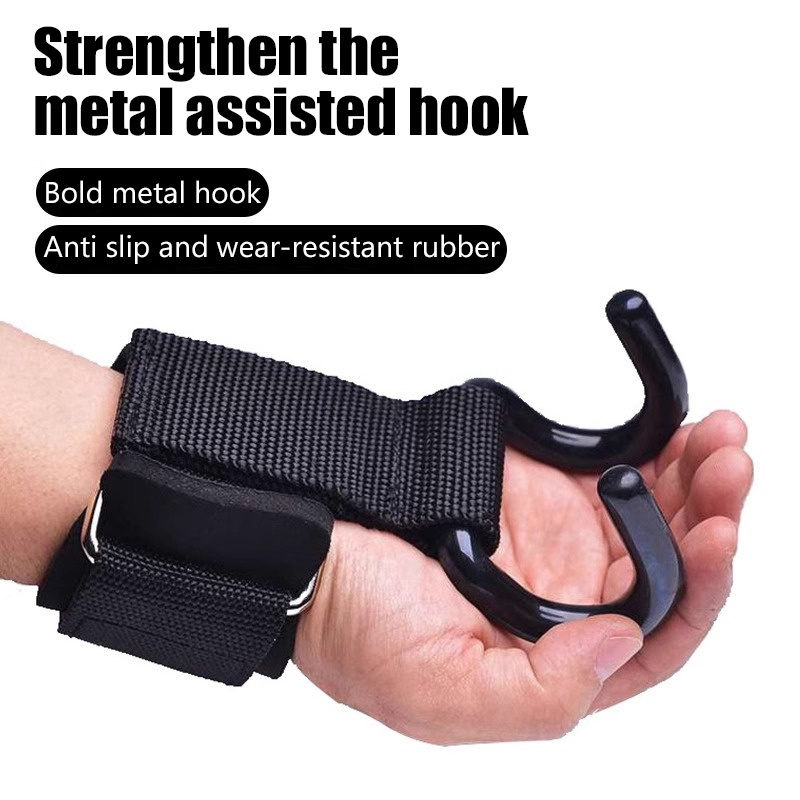 【F】2Pcs Weight Lifting Hooks H - Weightlifting Gloves ulasan dan harga