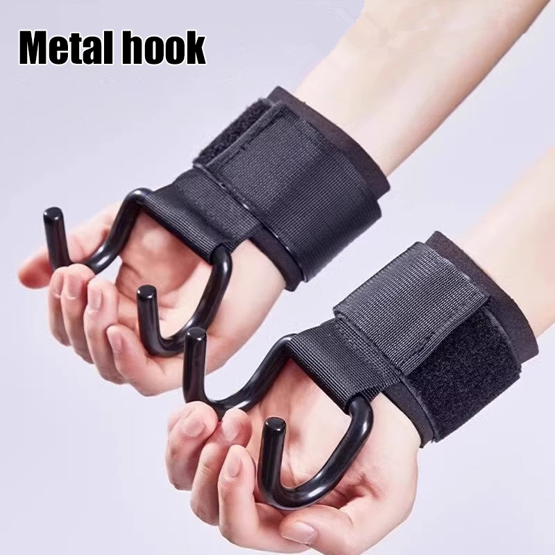 【F】2Pcs Weight Lifting Hooks H - Weightlifting Gloves ulasan dan harga