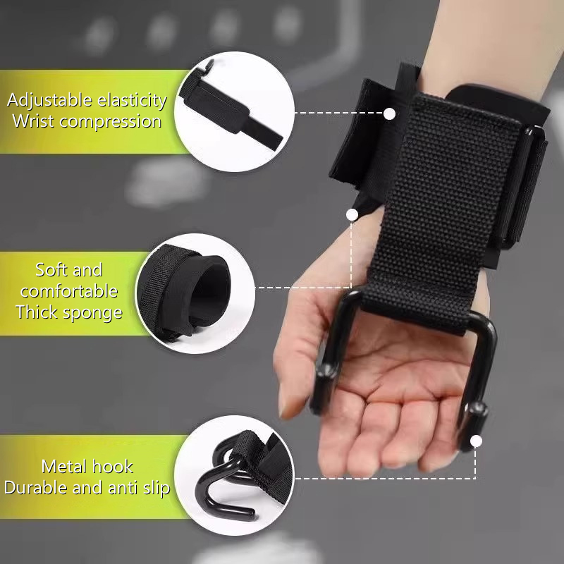 【F】2Pcs Weight Lifting Hooks H - Weightlifting Gloves ulasan dan harga