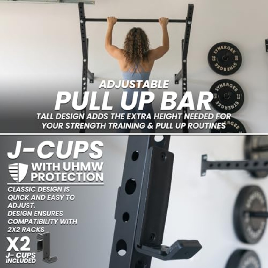 Wall Mounted Squat Rack for ho - Pull Up Bar ulasan dan harga