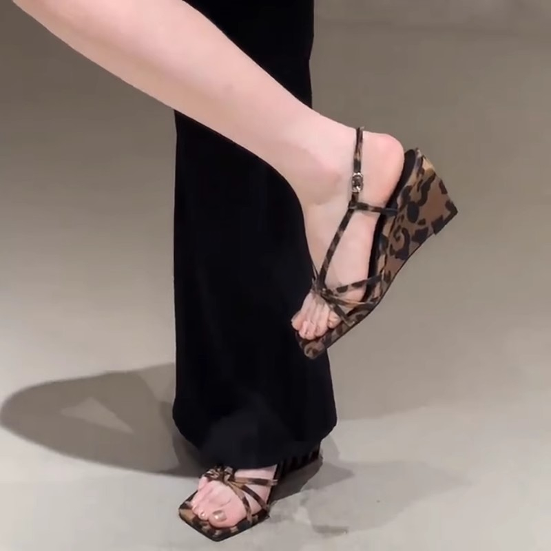 Leopard Wedge Sandals Summer N - Crossfit Belt ulasan dan harga