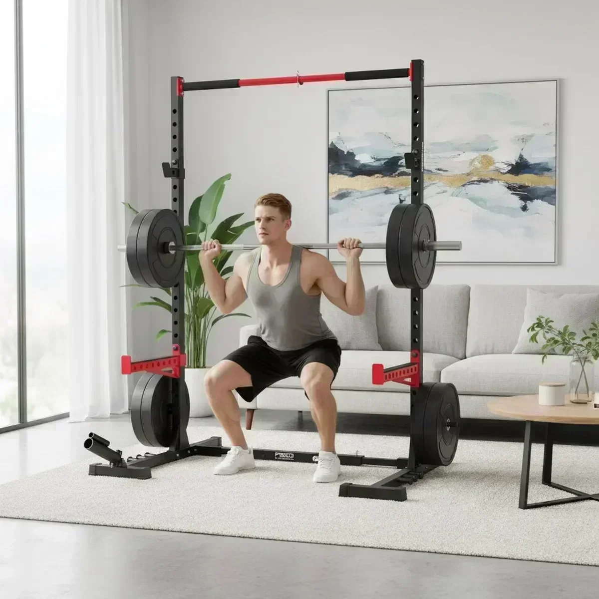 Adjustable Home Gym Squat Rack - Pull Up Bar ulasan dan harga