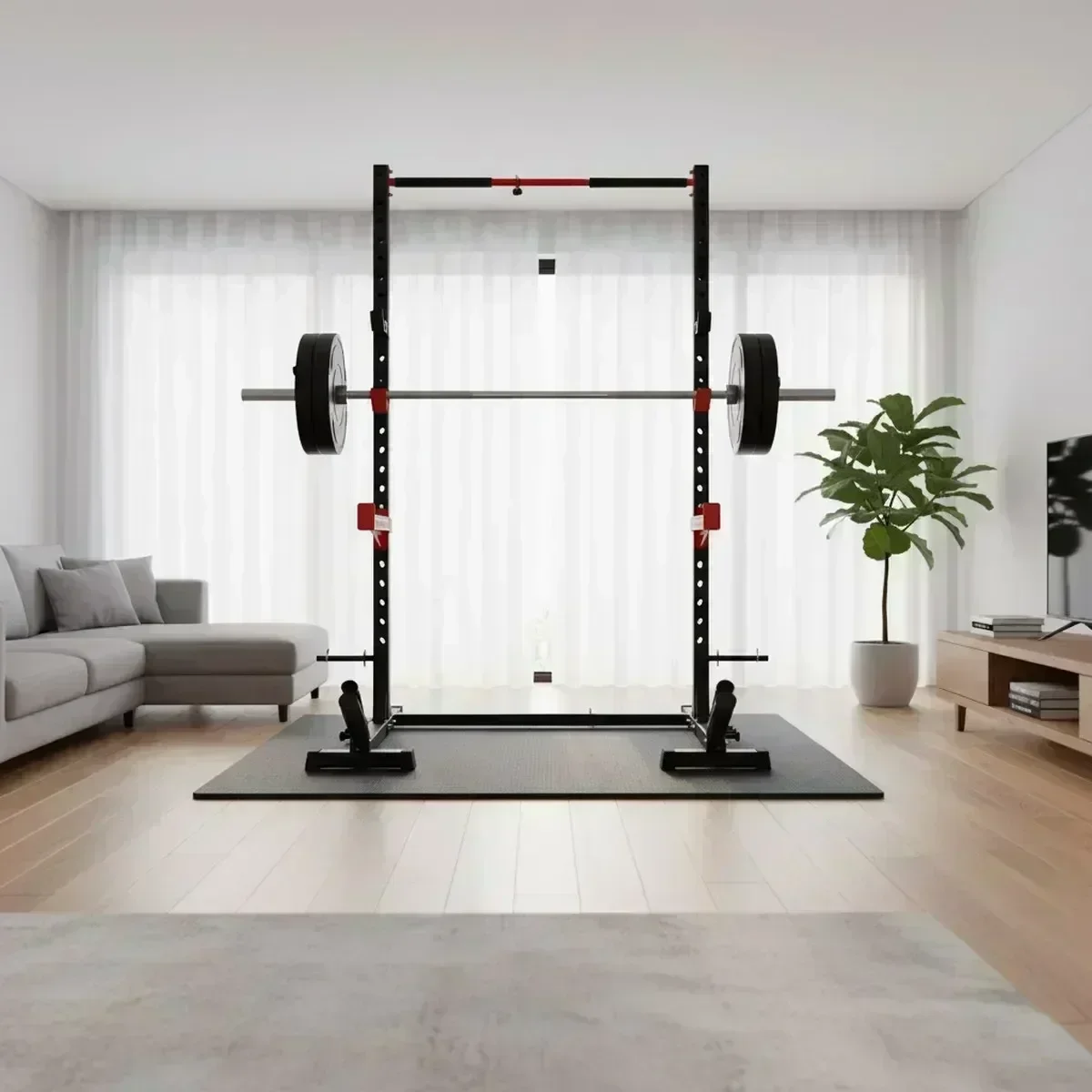 Adjustable Home Gym Squat Rack - Pull Up Bar ulasan dan harga
