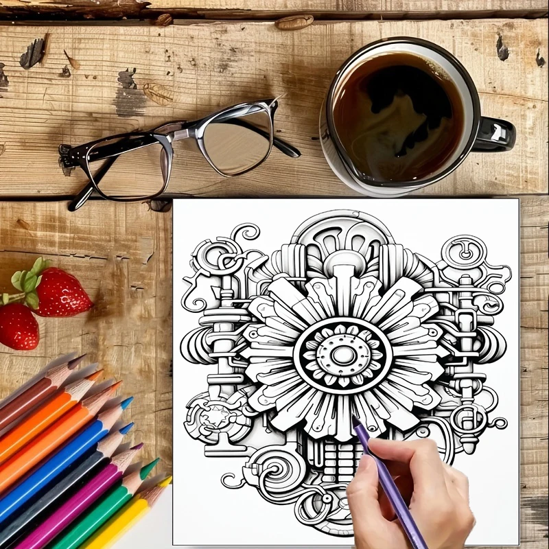 Coloring Book Steampunk Flower - Chalk Bag ulasan dan harga