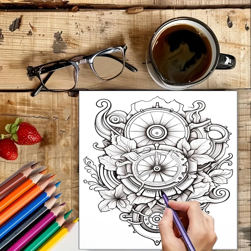 Coloring Book Steampunk Flower - Chalk Bag ulasan dan harga