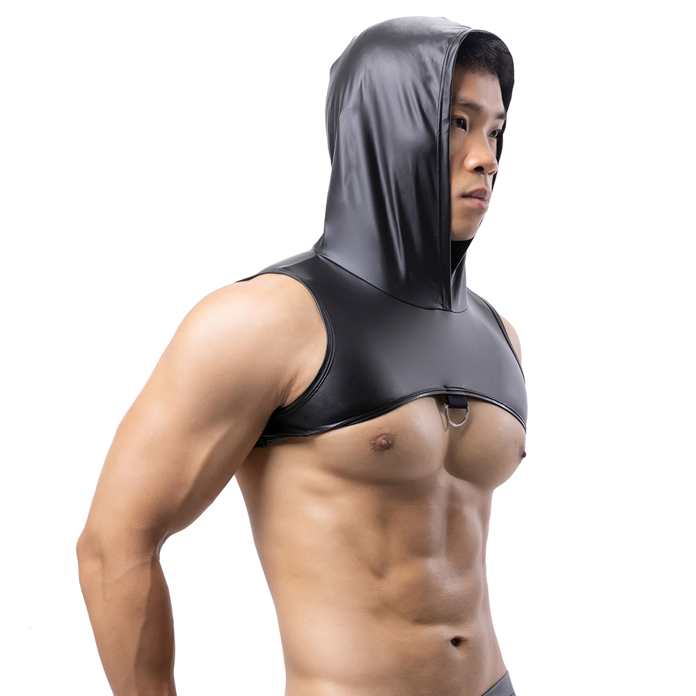 Men Faux Leather Hooded Fitnes - Gymnastic Ring ulasan dan harga