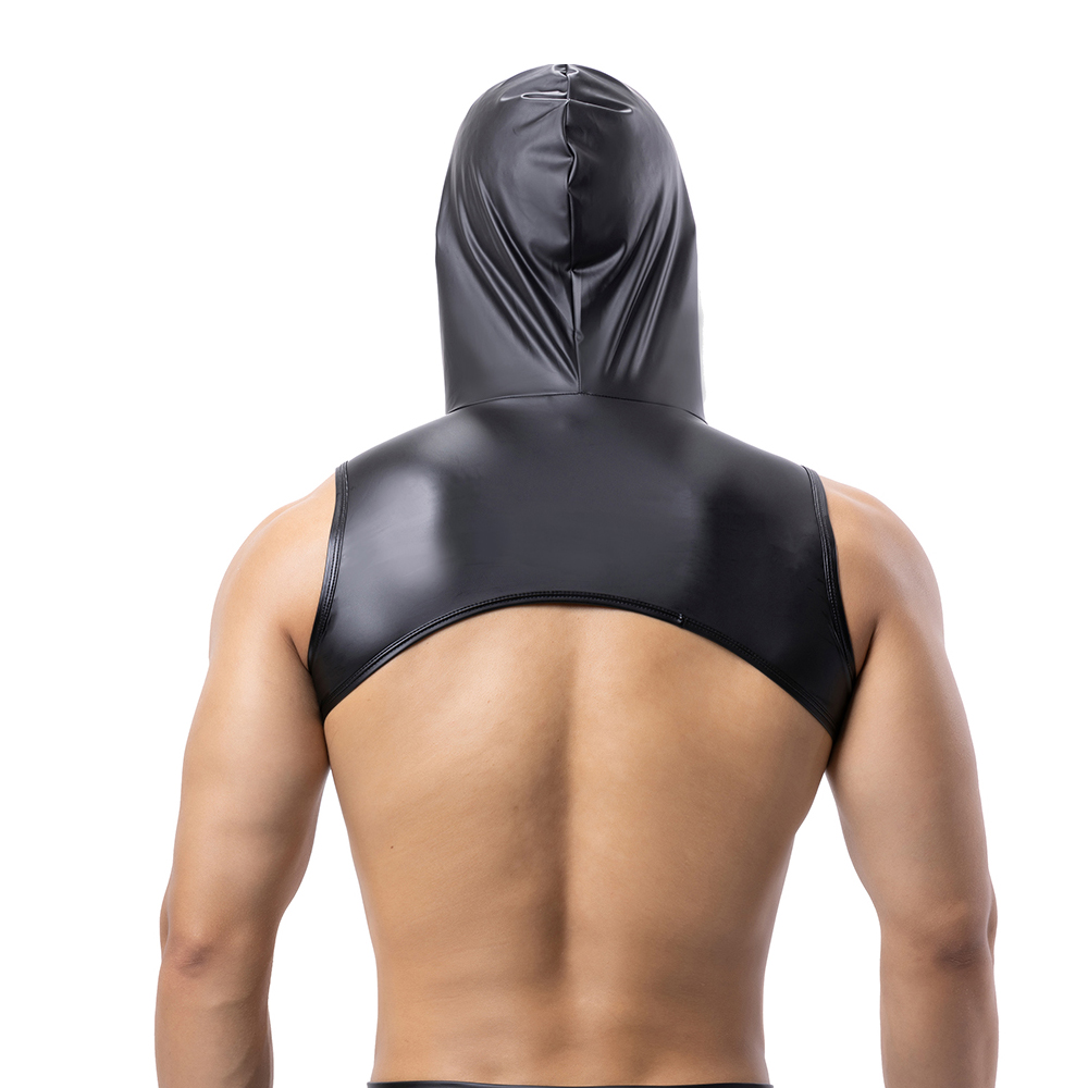 Men Faux Leather Hooded Fitnes - Gymnastic Ring ulasan dan harga