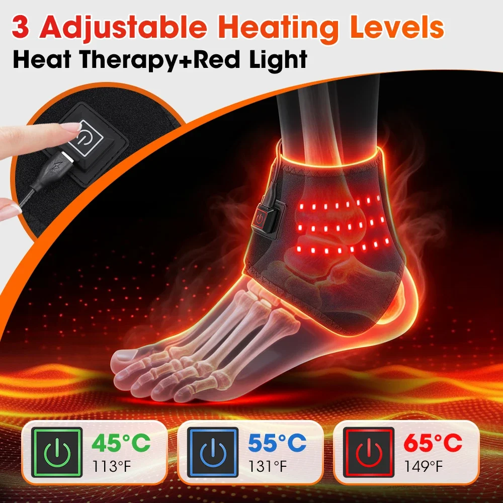 Heating Ankle Wrap with Red Li - Wrist Wraps ulasan dan harga