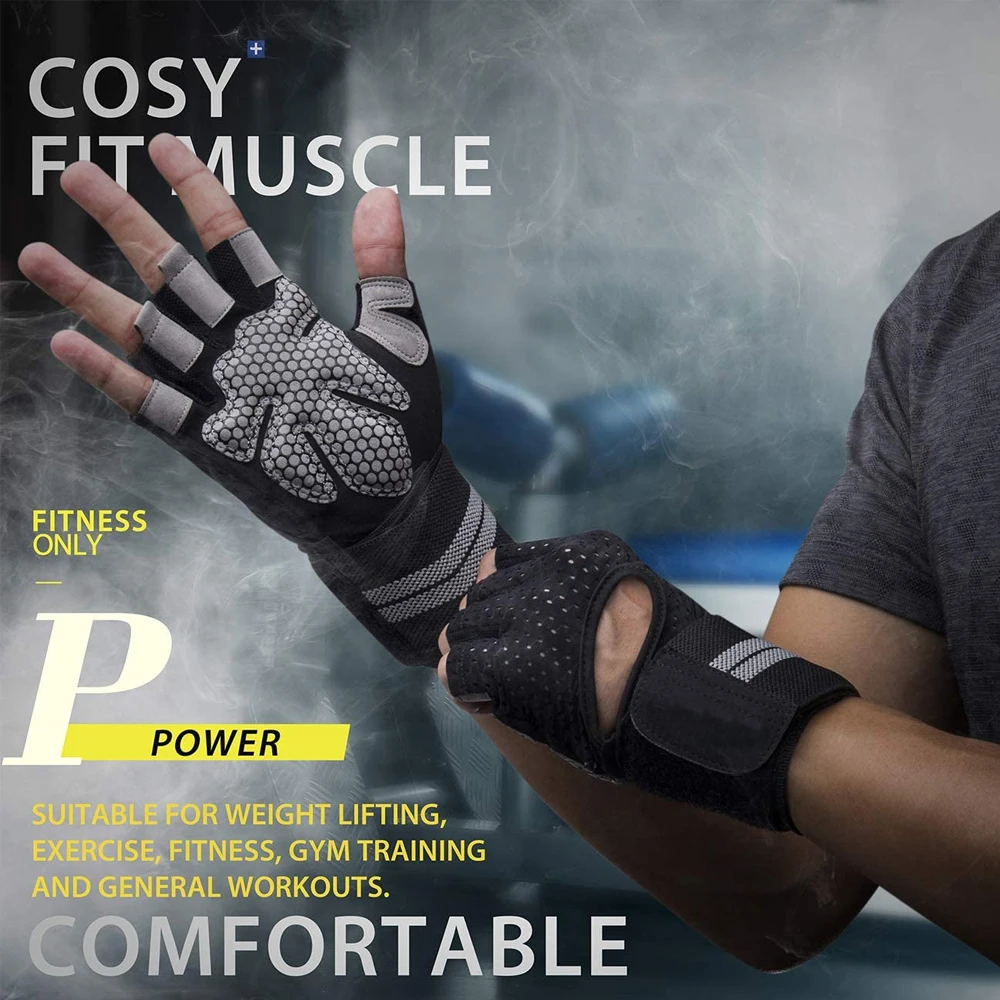 1Pair Half Finger Gym Fitness  - Weightlifting Gloves ulasan dan harga